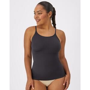 Maidenform Women's XL Black Tummy Control Cami Long Tank Top Shapewear G32-6